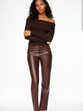 Dynamite Gisele Straight Leg Faux Leather Pants